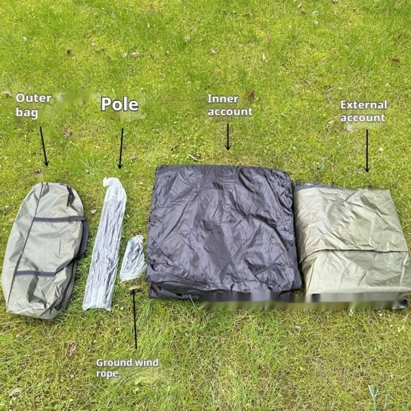 Outdoor Supplies Rain-proof Camping Tent Hand-mounted Double-layer Family Travel Camping Waterproof - Image 3