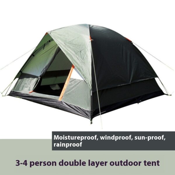 Outdoor Supplies Rain-proof Camping Tent Hand-mounted Double-layer Family Travel Camping Waterproof - Image 5